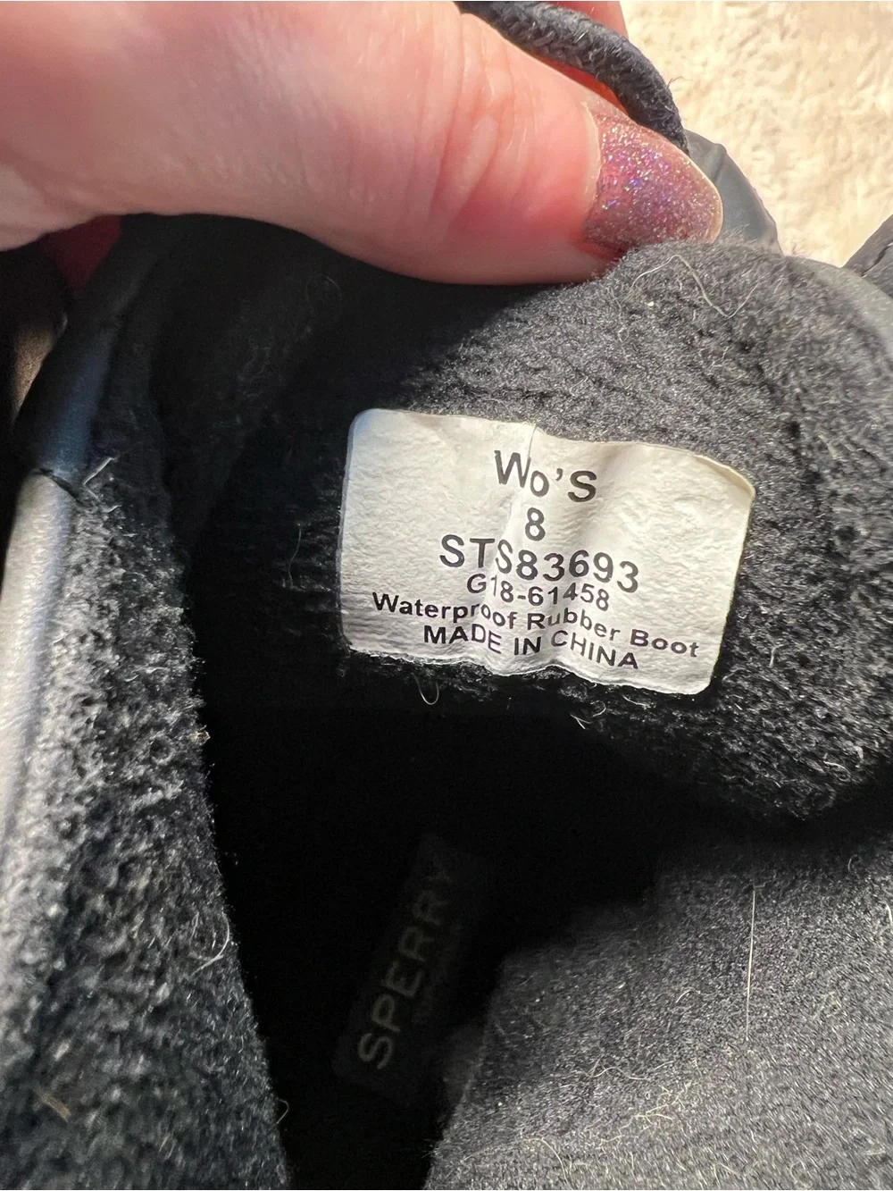 Sperry Boots Black size 8